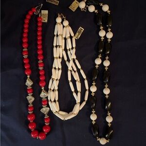 3 Genuine Lucite Beaded Necklaces